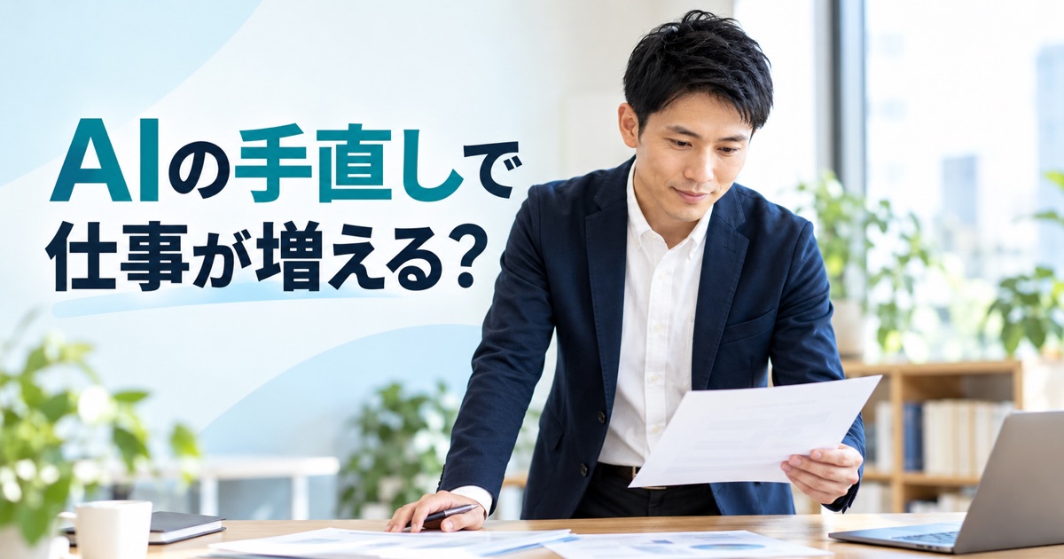 AIの答えを直す方が時間がかかるのはなぜ?手直しを減らす業務設計 - アイキャッチ