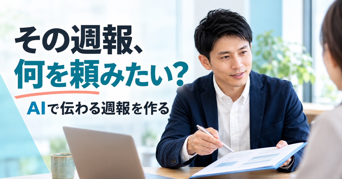 AIで週報を作る方法|進捗と相談事項が伝わる5ステップ - アイキャッチ