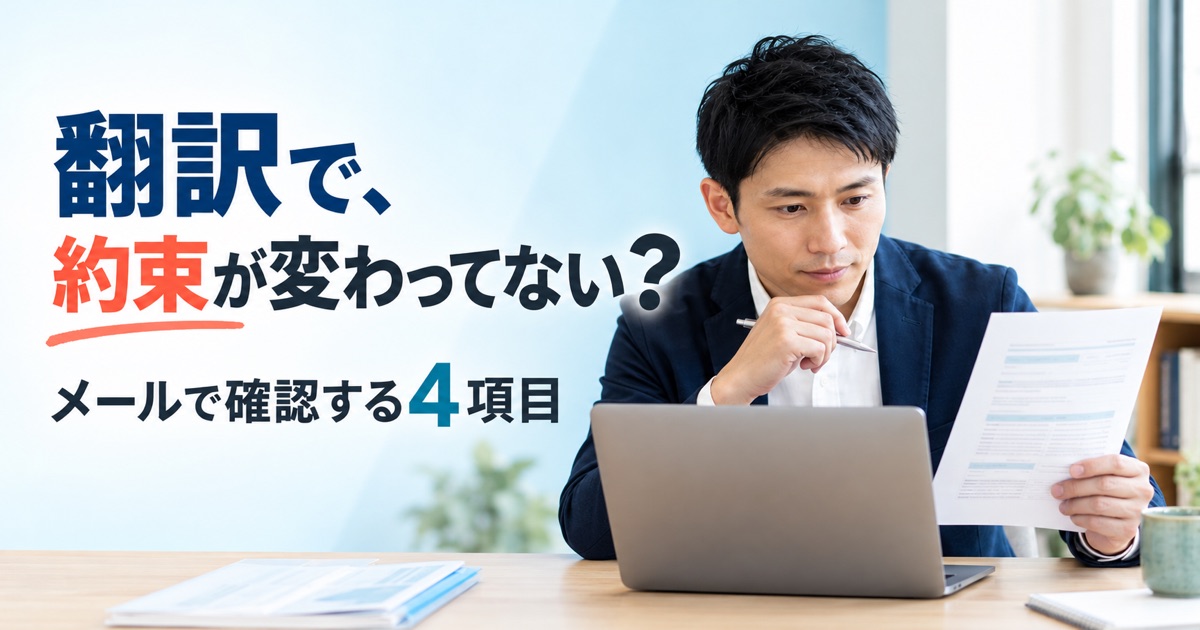 AIで翻訳したメールはそのまま送ってよい?送信前に確認する4項目 - アイキャッチ